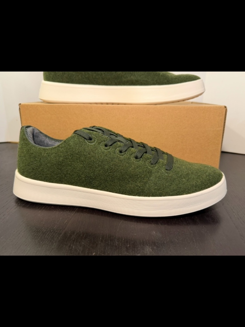 Allbirds Wool Cruiser Casual Sneakers Shoes Forest Green/Natural White Mens 13M